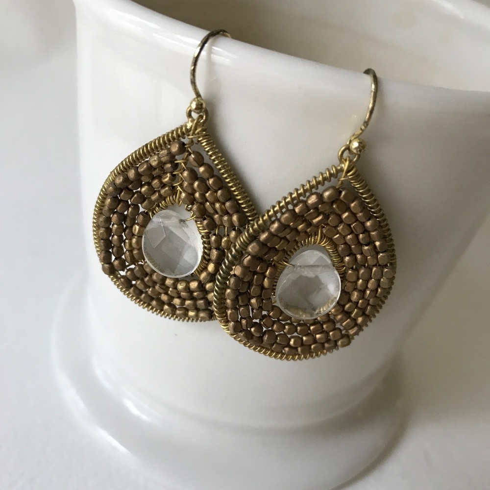 Anthropologie Gold Drop Earrings